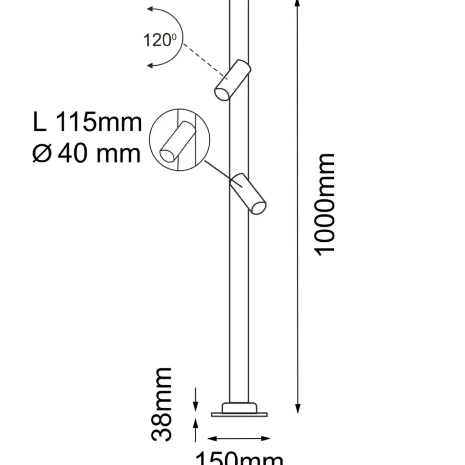 Reflektorowa lampa ogrodowa 100cm ANT 9910 GOSEN | Kaja Oświetlenie*Sklep Kaja Outlet