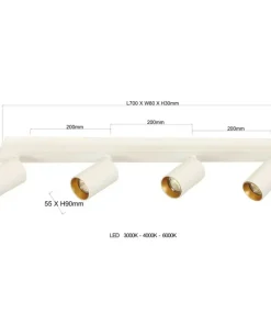 Shop Sklep Kaja Reflektorowa listwa z dodatkowym ledem LP-0612/4C WH PARMA | Kaja