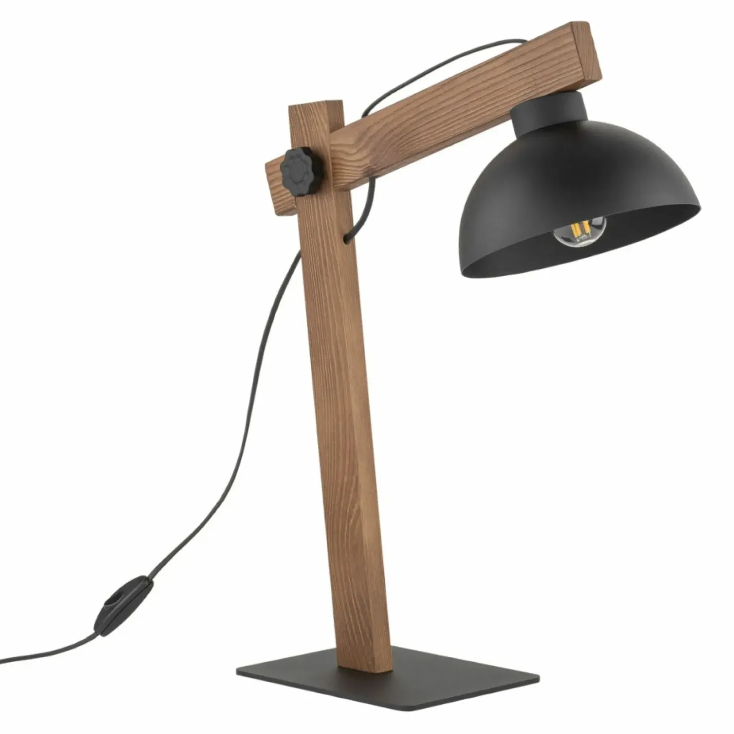 Regulowana, drewniana lampka biurkowa z kloszem TK 5345 z serii OSLO*Sklep Kaja Store