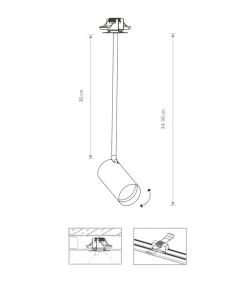 Regulowana lampa podtynkowa, biało-złota 7677 | Kaja Oświetlenie*Sklep Kaja Cheap