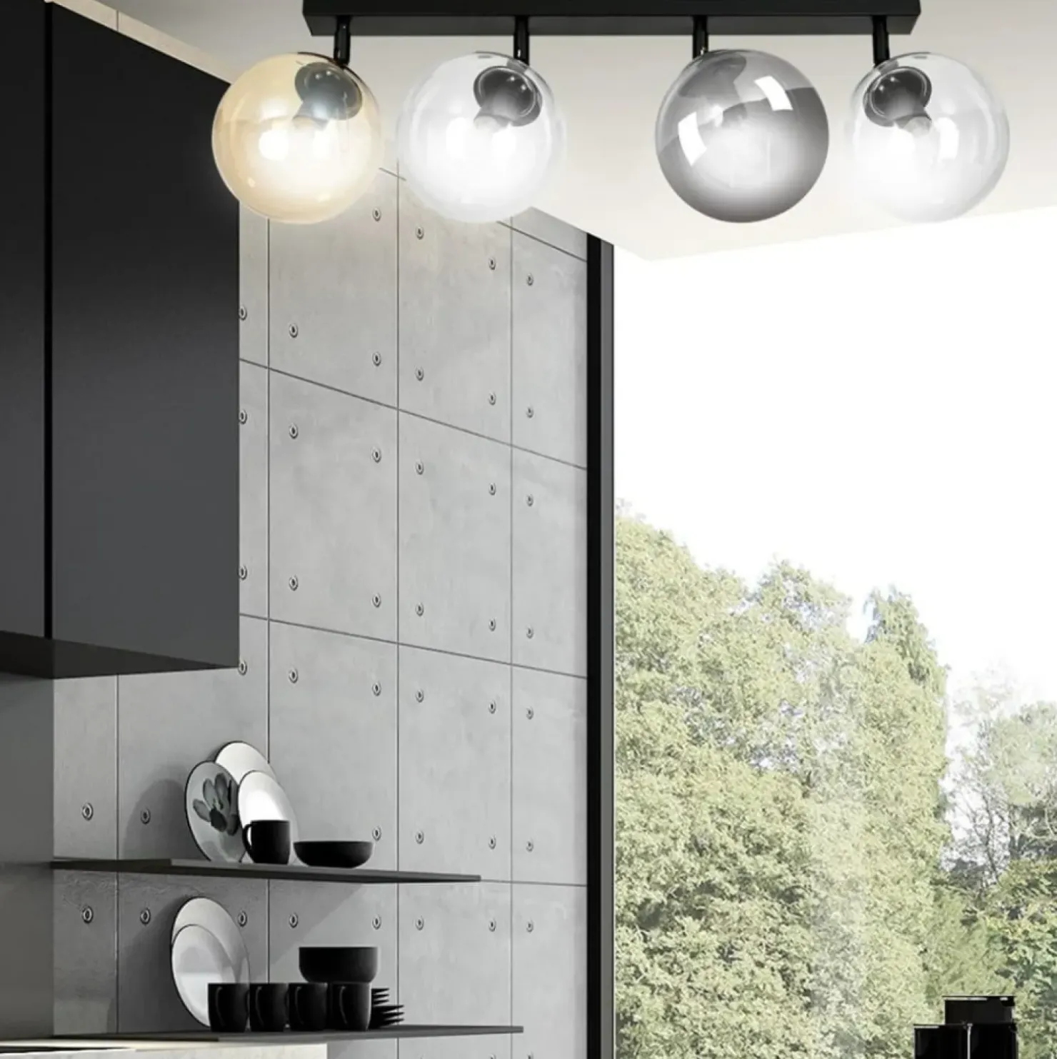 Outlet Sklep Kaja Regulowana lampa sufitowa z kolorowymi kloszami 779/4 | Kaja