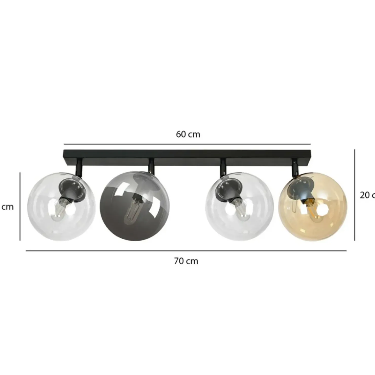 Outlet Sklep Kaja Regulowana lampa sufitowa z kolorowymi kloszami 779/4 | Kaja