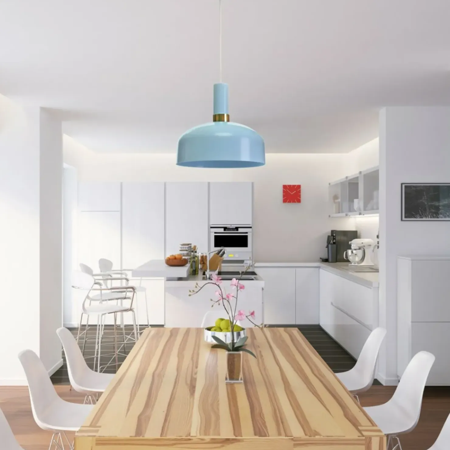 Outlet Sklep Kaja Regulowana lampa wisząca w błękitnym kolorze MLP6201 z serii MALMO | Kaja Oświet