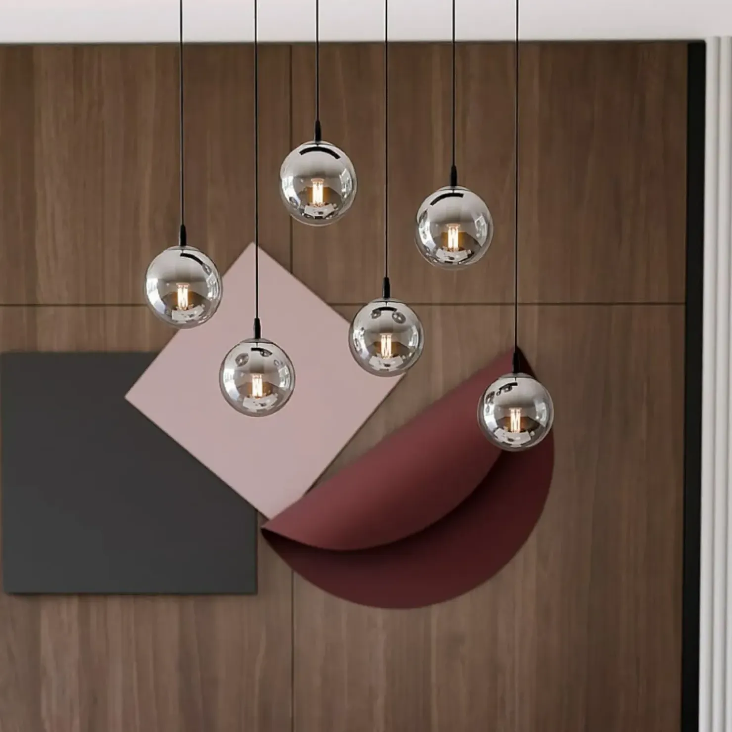 Sale Sklep Kaja Regulowana lampa wisząca z kulistymi kloszami 712/6 | Kaja Oświetlenie