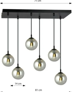 Sale Sklep Kaja Regulowana lampa wisząca z kulistymi kloszami 712/6 | Kaja Oświetlenie