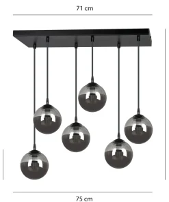 Sale Sklep Kaja Regulowana lampa wisząca z kulistymi kloszami 712/6 | Kaja Oświetlenie