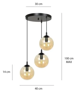 Store Sklep Kaja Regulowana lampa wisząca z trzema kloszami 713/3PREM | Kaja