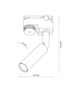 Regulowana tuba do białej listwy jednofazowej TK 4956 TRACER | Kaja*Sklep Kaja Shop