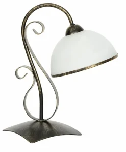 Retro lampka stołowa z białym abażurem LX 3922 ANTICA | Kaja*Sklep Kaja Fashion