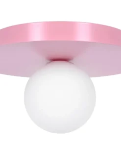 Różowa lampa sufitowa, plafon z białym kloszem K-5443 z serii ROBIN*Sklep Kaja Shop