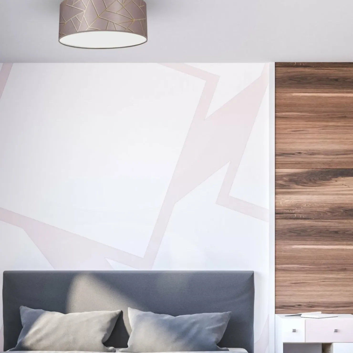 Różowa lampa sufitowa ze stylowym wzorem MLP7585 z serii ZIGGY | Kaja Oświetleni*Sklep Kaja Discount