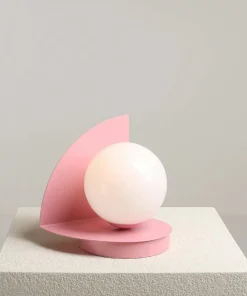 Różowa lampka stołowa z białym kloszem ⌀14cm 1125B18 z serii LOOP | Kaja Oświetl*Sklep Kaja Cheap