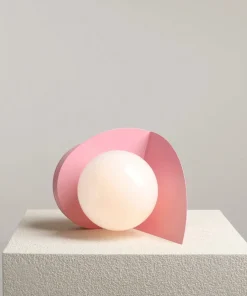 Różowa lampka stołowa z białym kloszem ⌀14cm 1125B18 z serii LOOP | Kaja Oświetl*Sklep Kaja Cheap