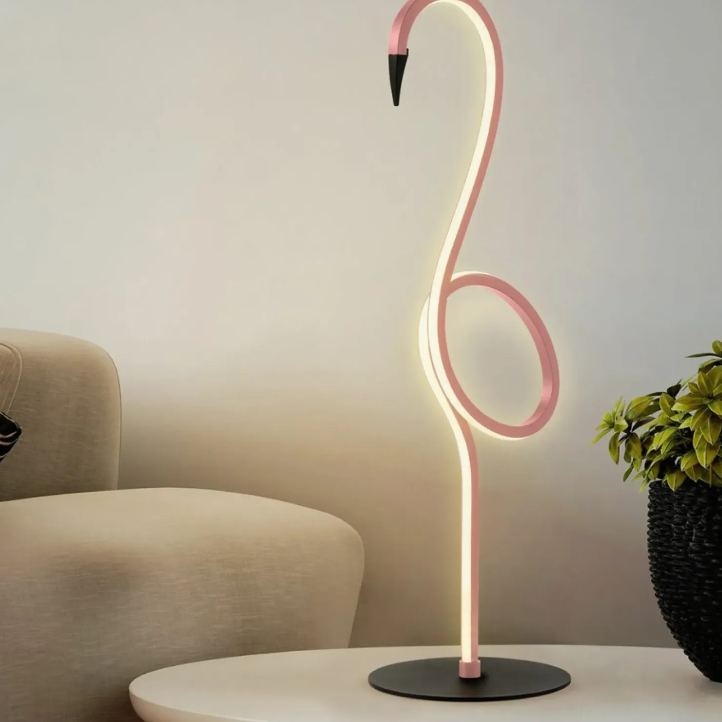 Różowy flaming, lampka stołowa FLAMINGO-TL-PNK z serii FLAMINGO*Sklep Kaja Best Sale