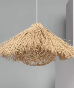 New Sklep Kaja Rozkloszowana lampa wisząca z rattanu ABR-NLW32-BH-E27 BOHO | Kaja brązowy