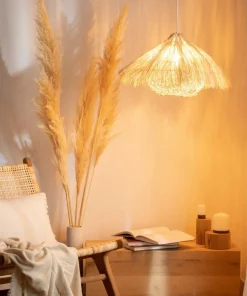New Sklep Kaja Rozkloszowana lampa wisząca z rattanu ABR-NLW32-BH-E27 BOHO | Kaja brązowy
