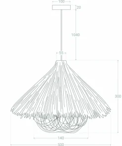 New Sklep Kaja Rozkloszowana lampa wisząca z rattanu ABR-NLW32-BH-E27 BOHO | Kaja brązowy