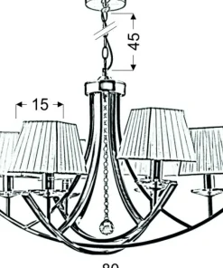 Rozłożysta, chromowana lampa wisząca 36-84579 VALENCIA | Kaja*Sklep Kaja Clearance