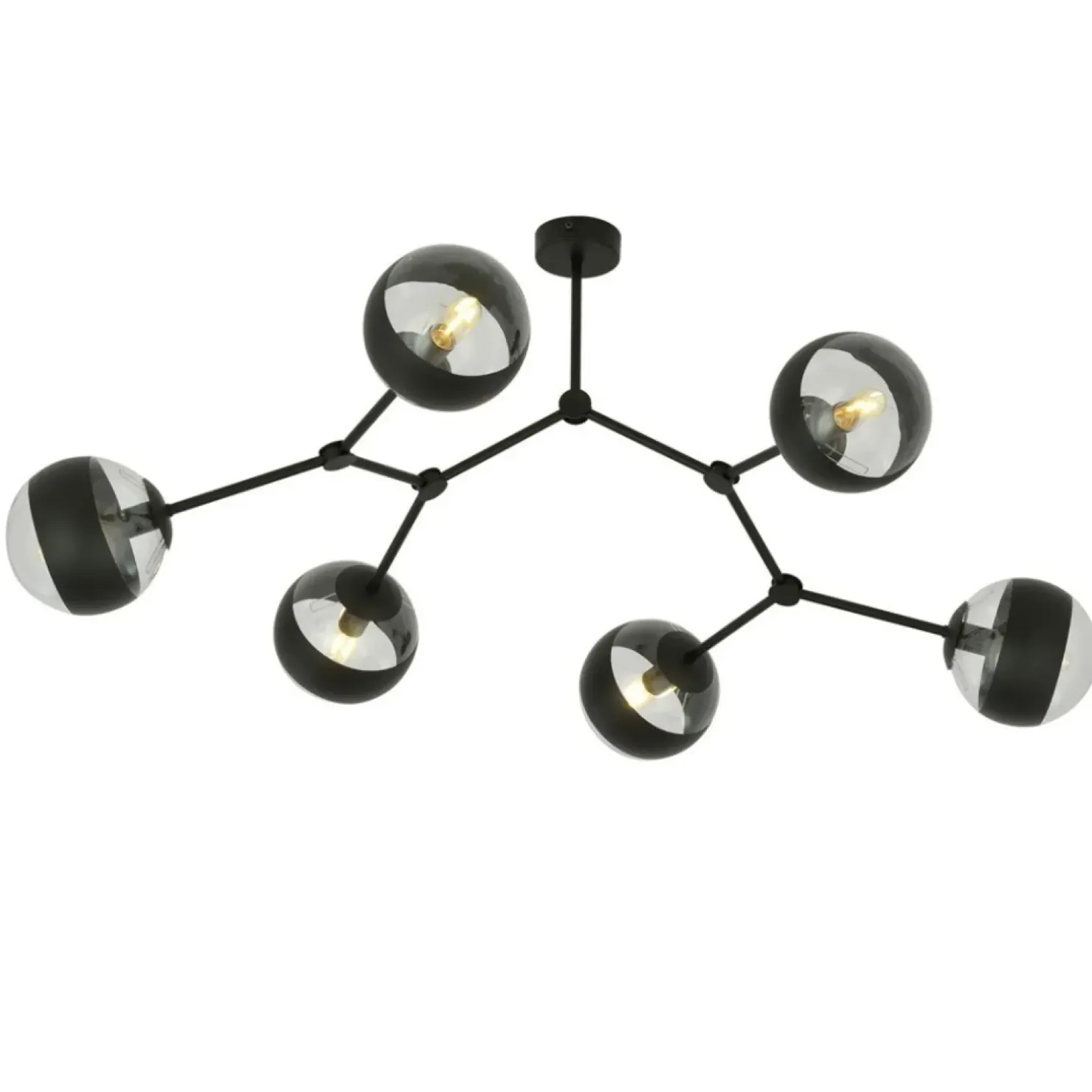 Cheap Sklep Kaja Rozłożysta, czarna lampa sufitowa z kloszami 1135/6 SPACE | Kaja