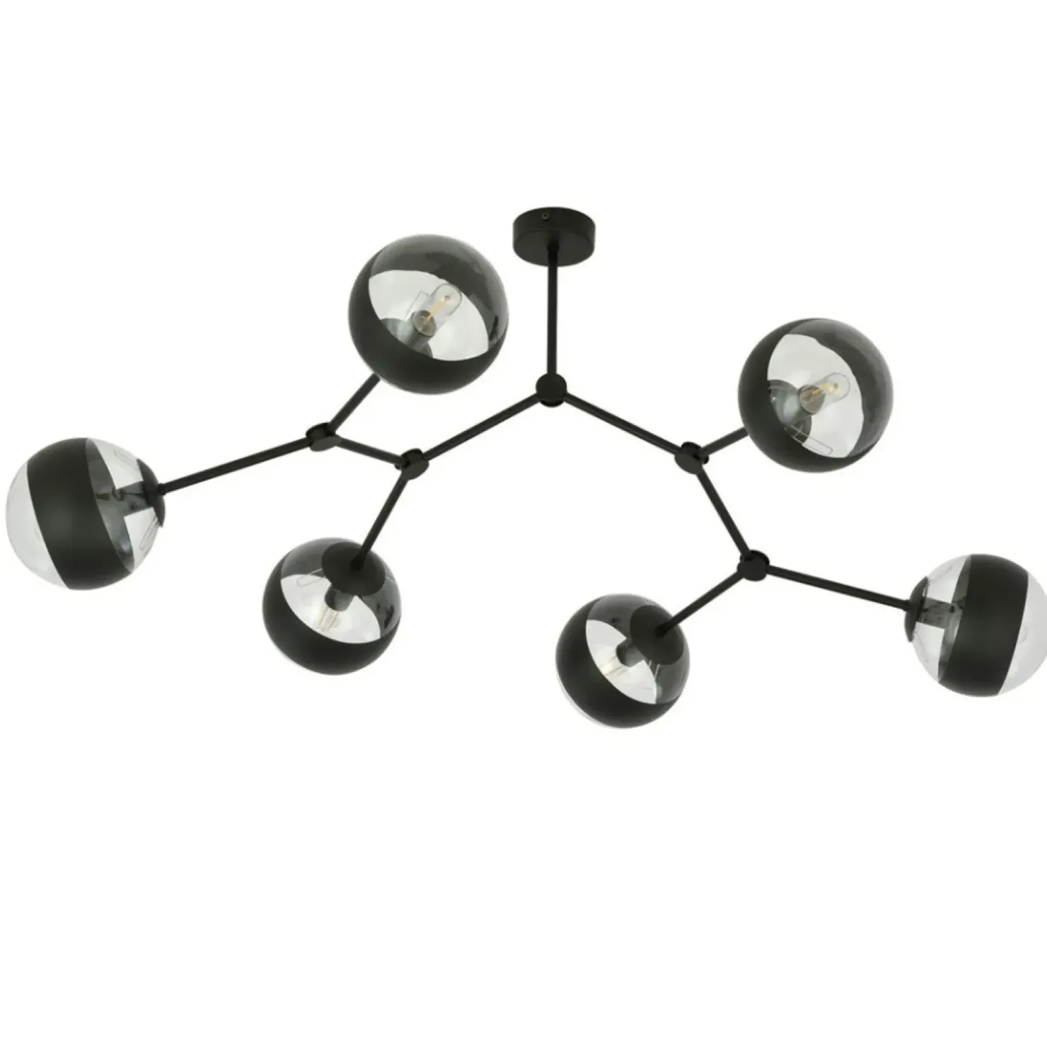 Cheap Sklep Kaja Rozłożysta, czarna lampa sufitowa z kloszami 1135/6 SPACE | Kaja