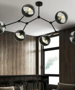 Cheap Sklep Kaja Rozłożysta, czarna lampa sufitowa z kloszami 1135/6 SPACE | Kaja
