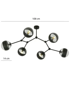 Cheap Sklep Kaja Rozłożysta, czarna lampa sufitowa z kloszami 1135/6 SPACE | Kaja