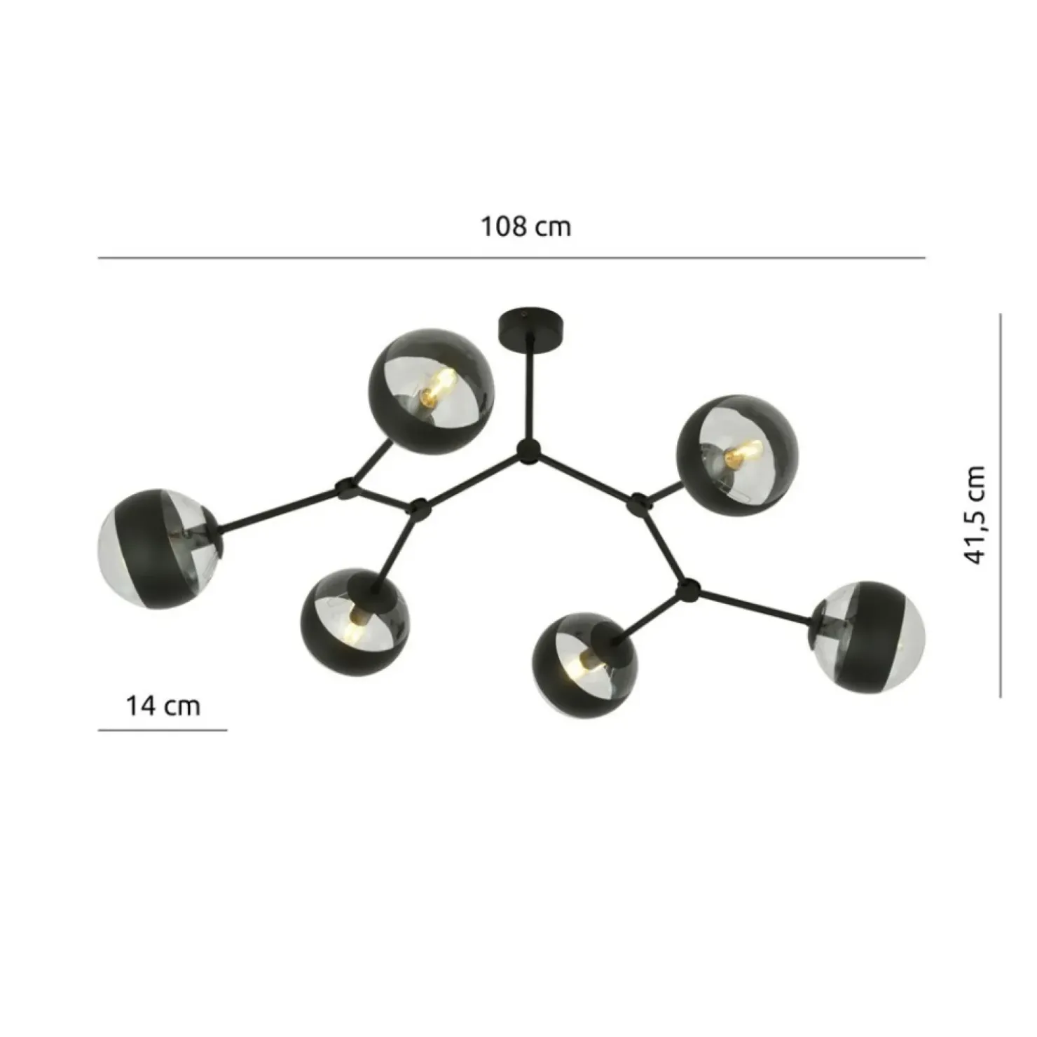 Cheap Sklep Kaja Rozłożysta, czarna lampa sufitowa z kloszami 1135/6 SPACE | Kaja