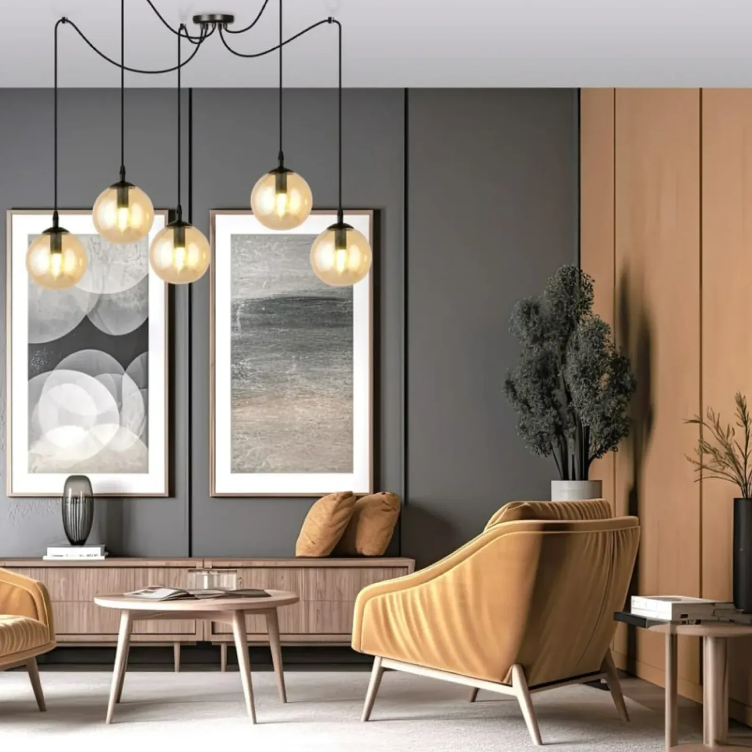 New Sklep Kaja Rozłożysta lampa wisząca z regulacją wysokości 938/5 | Kaja