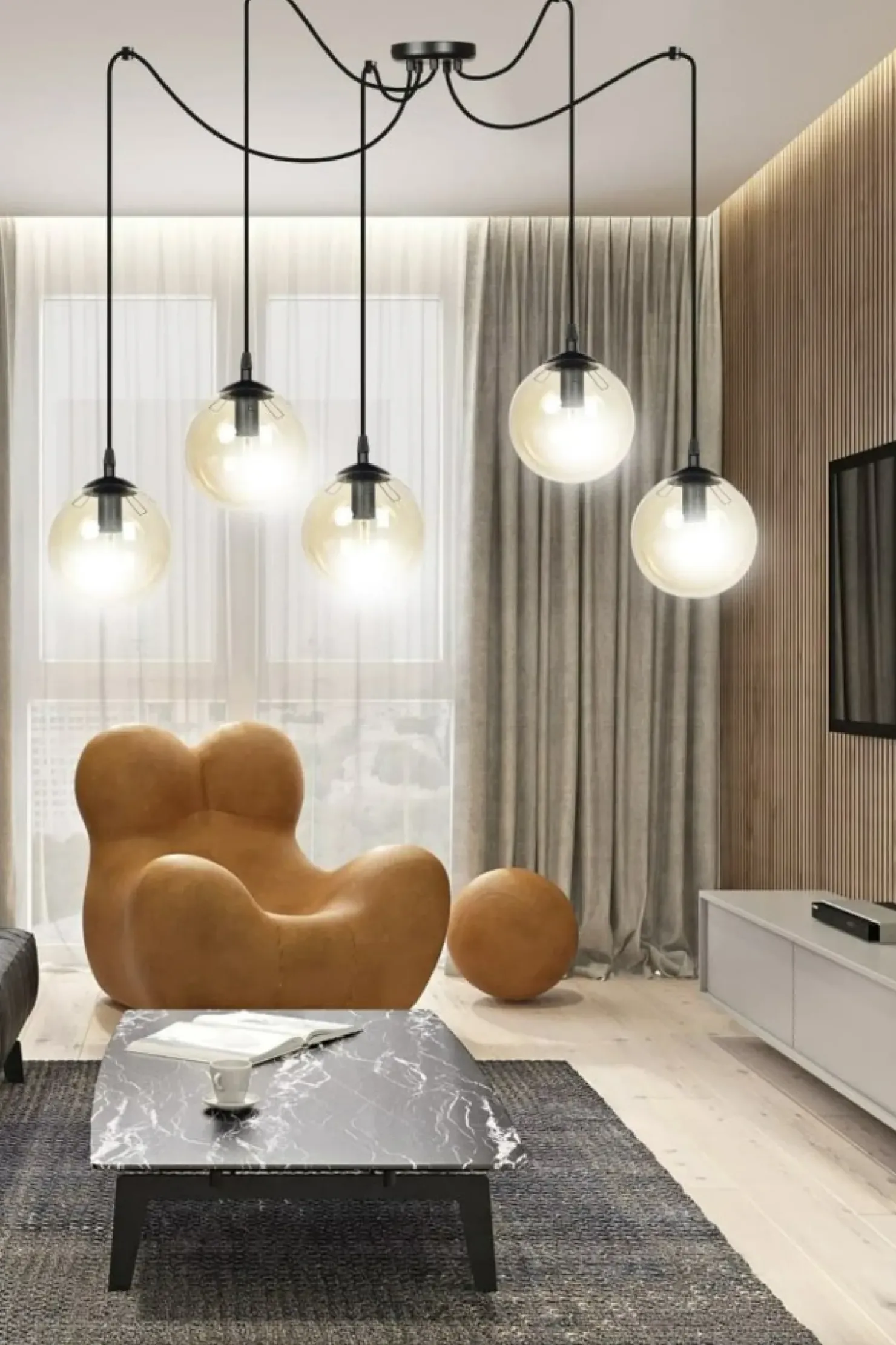 New Sklep Kaja Rozłożysta lampa wisząca z regulacją wysokości 938/5 | Kaja