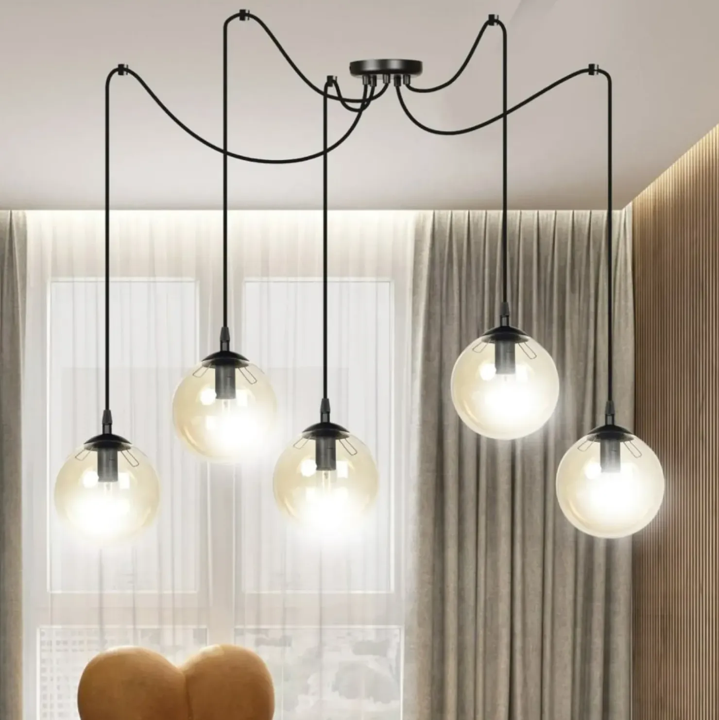 New Sklep Kaja Rozłożysta lampa wisząca z regulacją wysokości 938/5 | Kaja
