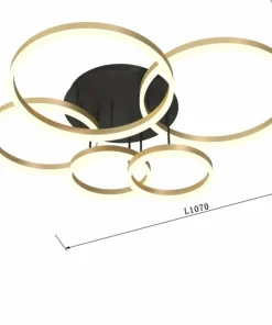 Shop Sklep Kaja Rozłożysta, złota lampa sufitowa LED WF 9049-601 PERPIGNON | Kaja