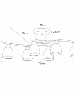 Rozłożysty, owany żyrandol K-JSL-8090/6 CHR SAMIRA | Kaja*Sklep Kaja Cheap
