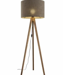Rustykalna, drewniana lampa podłogowa TK 16019 GRAND ORZECH | Kaja*Sklep Kaja New