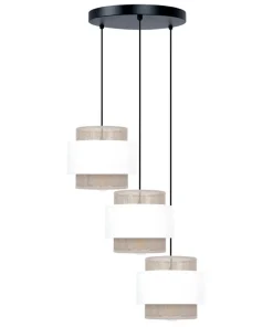 Rustykalna lampa wisząca, trzy abażury, do salonu K-5272 z serii CEZAR*Sklep Kaja Store