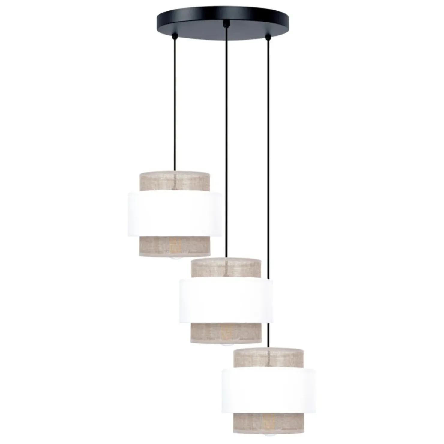 Rustykalna lampa wisząca, trzy abażury, do salonu K-5272 z serii CEZAR*Sklep Kaja Store