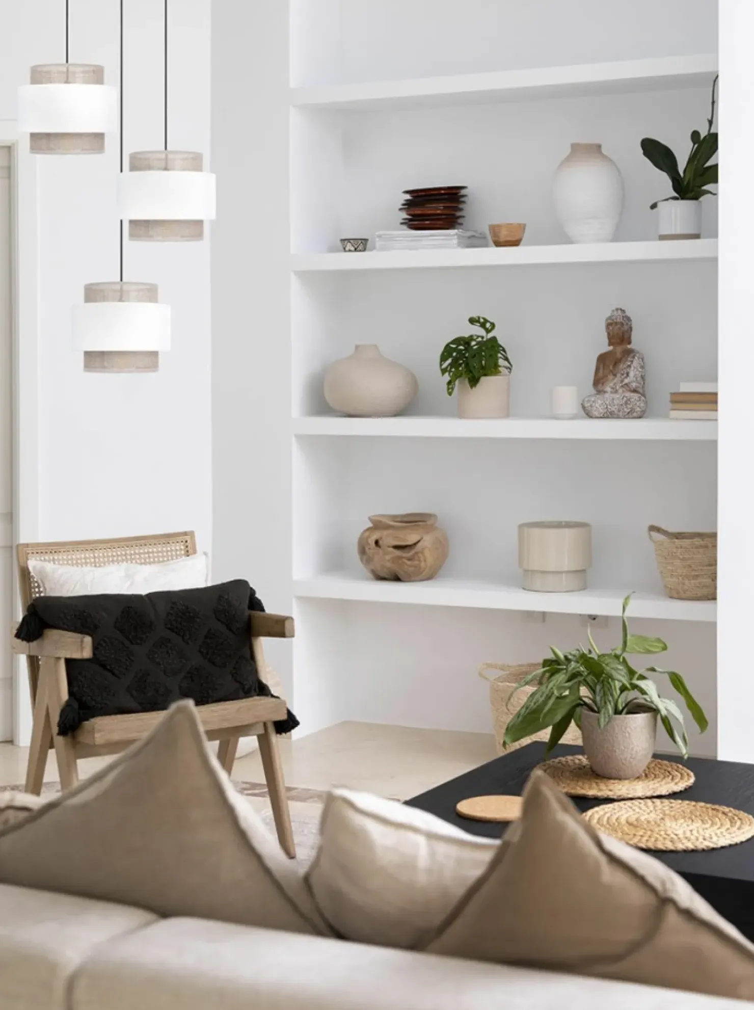 Rustykalna lampa wisząca, trzy abażury, do salonu K-5272 z serii CEZAR*Sklep Kaja Store