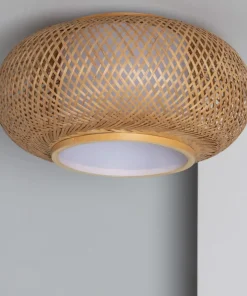 Flash Sale Sklep Kaja Rustykalny plafon z plecionym abażurem ABR-NPL4-BH-E27 BOHO | Kaja brązowy