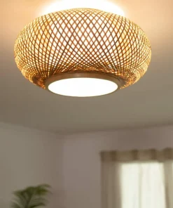 Flash Sale Sklep Kaja Rustykalny plafon z plecionym abażurem ABR-NPL4-BH-E27 BOHO | Kaja brązowy
