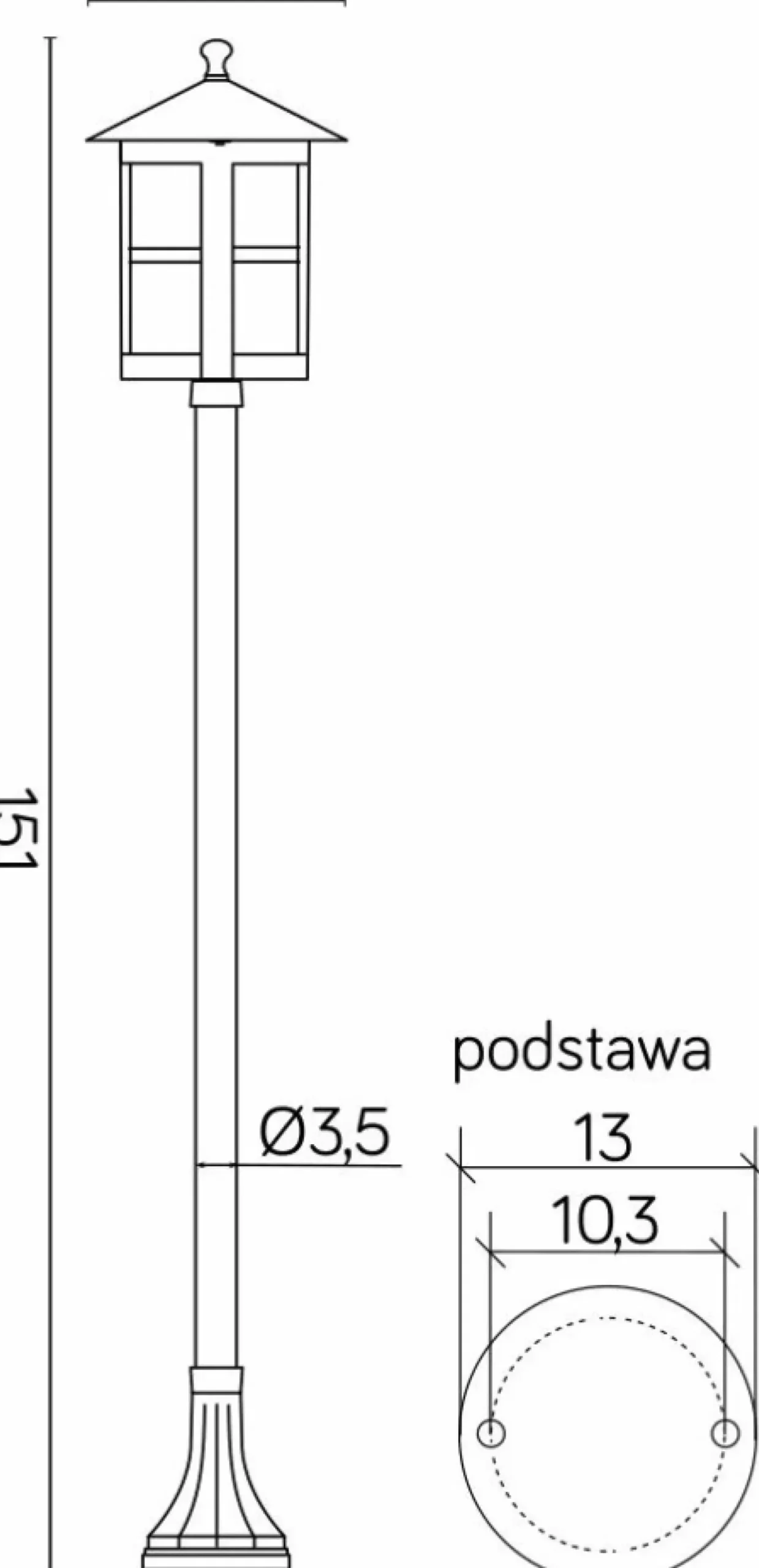 Smukła lampa stojąca, ogrodowa, gwint E27 K 5002/1/TD z serii CORDOBA | Kaja Ośw*Sklep Kaja Sale