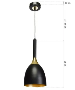 Cheap Sklep Kaja Smukła lampa wisząca w czarno-złotym kolorze MLP6221 z serii CLARK | Kaja Oświet
