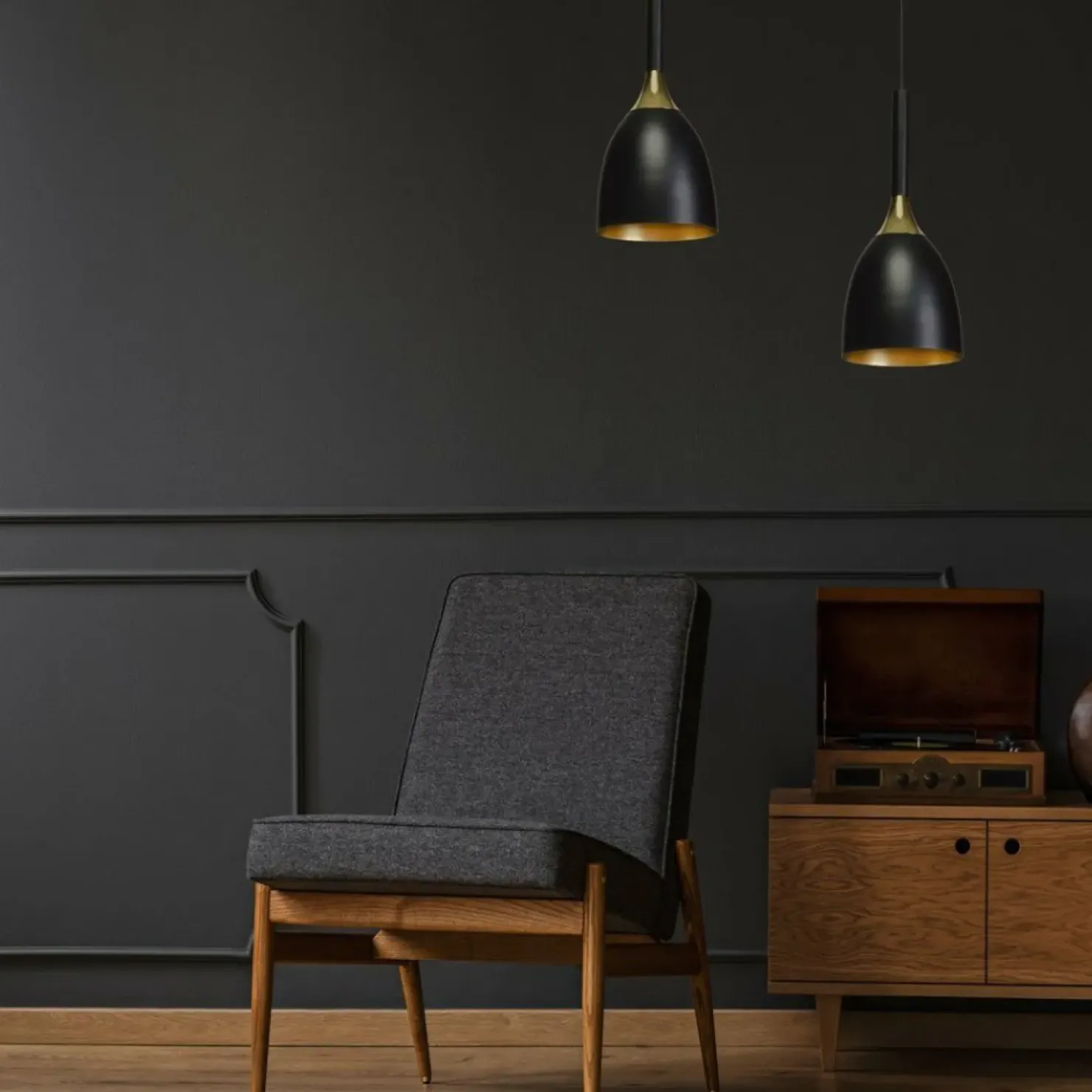Cheap Sklep Kaja Smukła lampa wisząca w czarno-złotym kolorze MLP6221 z serii CLARK | Kaja Oświet