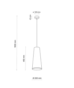 Store Sklep Kaja Smukła lampa wisząca z czarnym abażurem TK 10085 ZING | Kaja