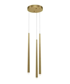 Fashion Sklep Kaja Smukła lampa wisząca z ledowymi zwisami MOD132PL-L36BSK1 serii CASCADE mosiądz