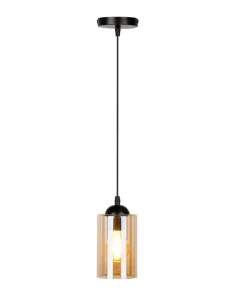 Best Sklep Kaja Smukła lampa wisząca z miodowym kloszem 31-00569 BISTRO | Kaja czarny
