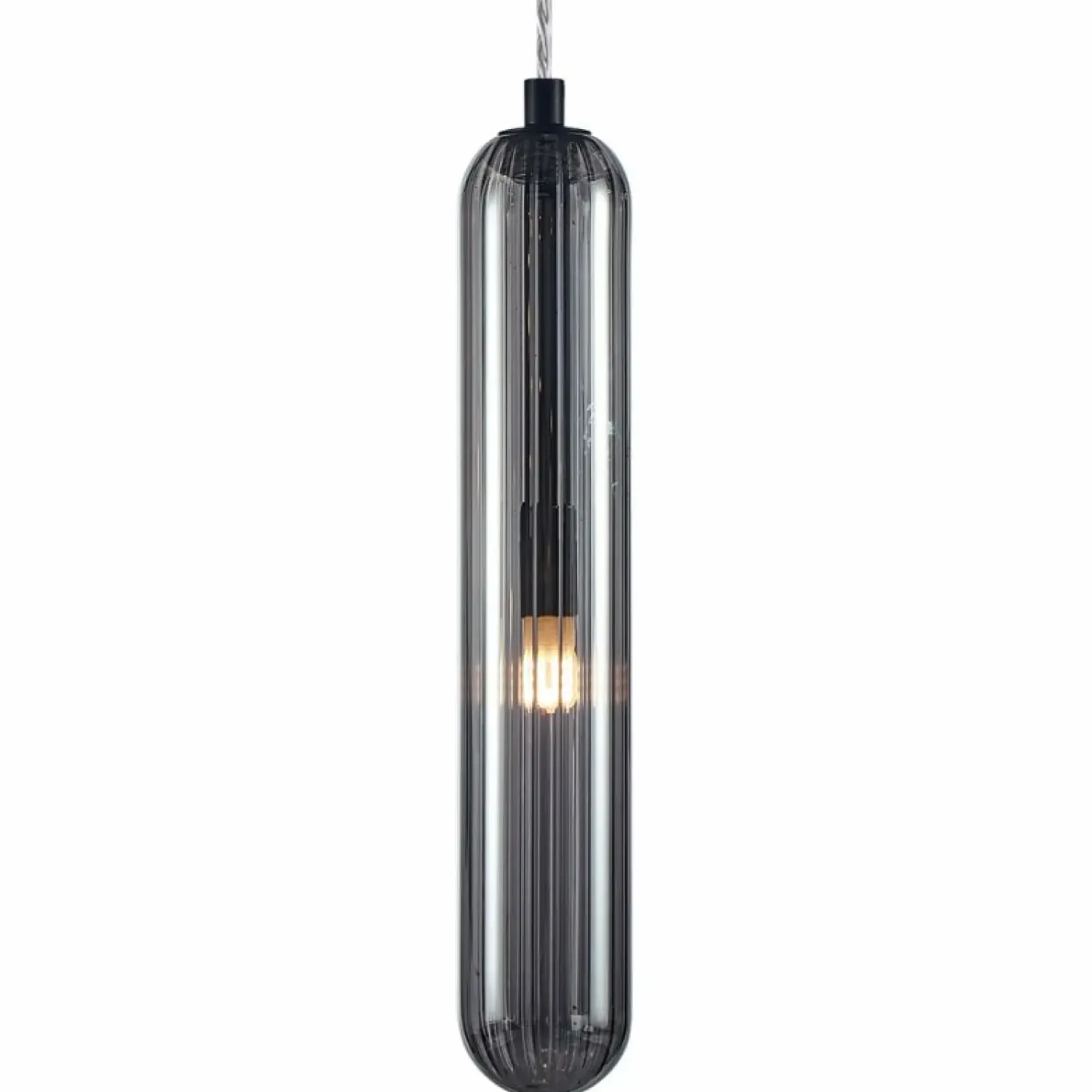 Cheap Sklep Kaja Smukły zwis z ryflowanym, dymionym kloszem ML0337 PAX | Kaja