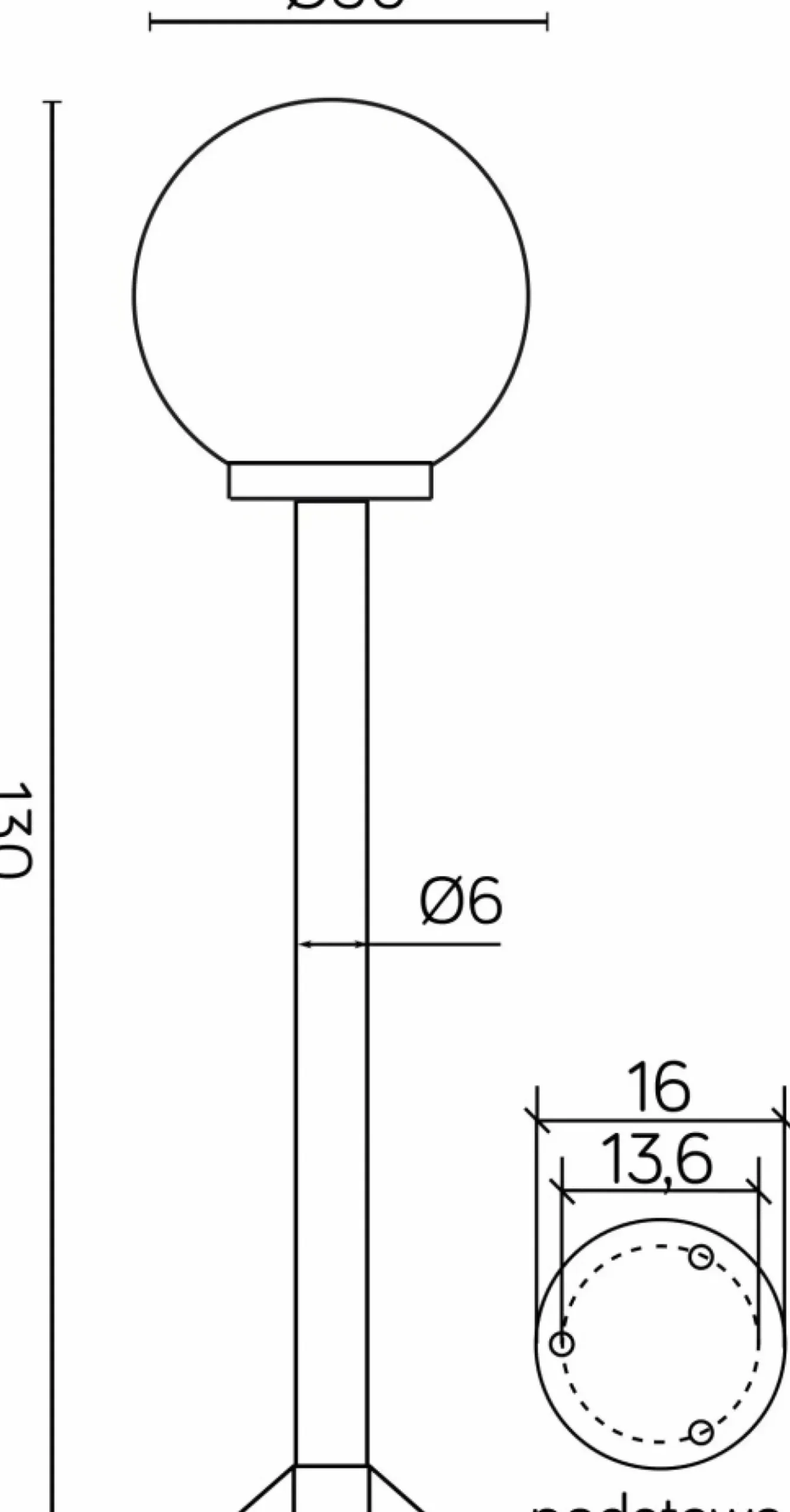 Solidna lampa ogrodowa, klosz o śr. 30cm K 5002/2/K 300 z serii KULE | Kaja Oświ*Sklep Kaja Outlet