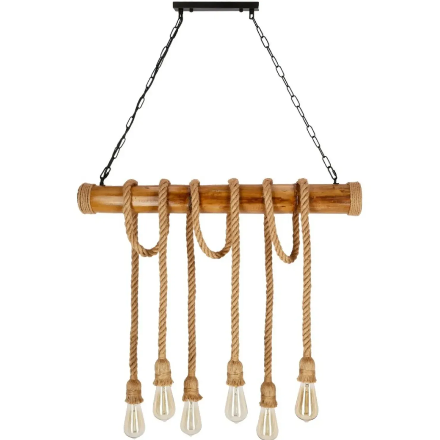 Shop Sklep Kaja Spektakularna lampa wisząca, na sześć żarówek 36-28693 z serii VINT | Kaja Oświe beżowy
