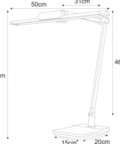 Srebrna lampa biurkowa, kreślarska, LED K-BL1321 z serii ARES*Sklep Kaja Fashion