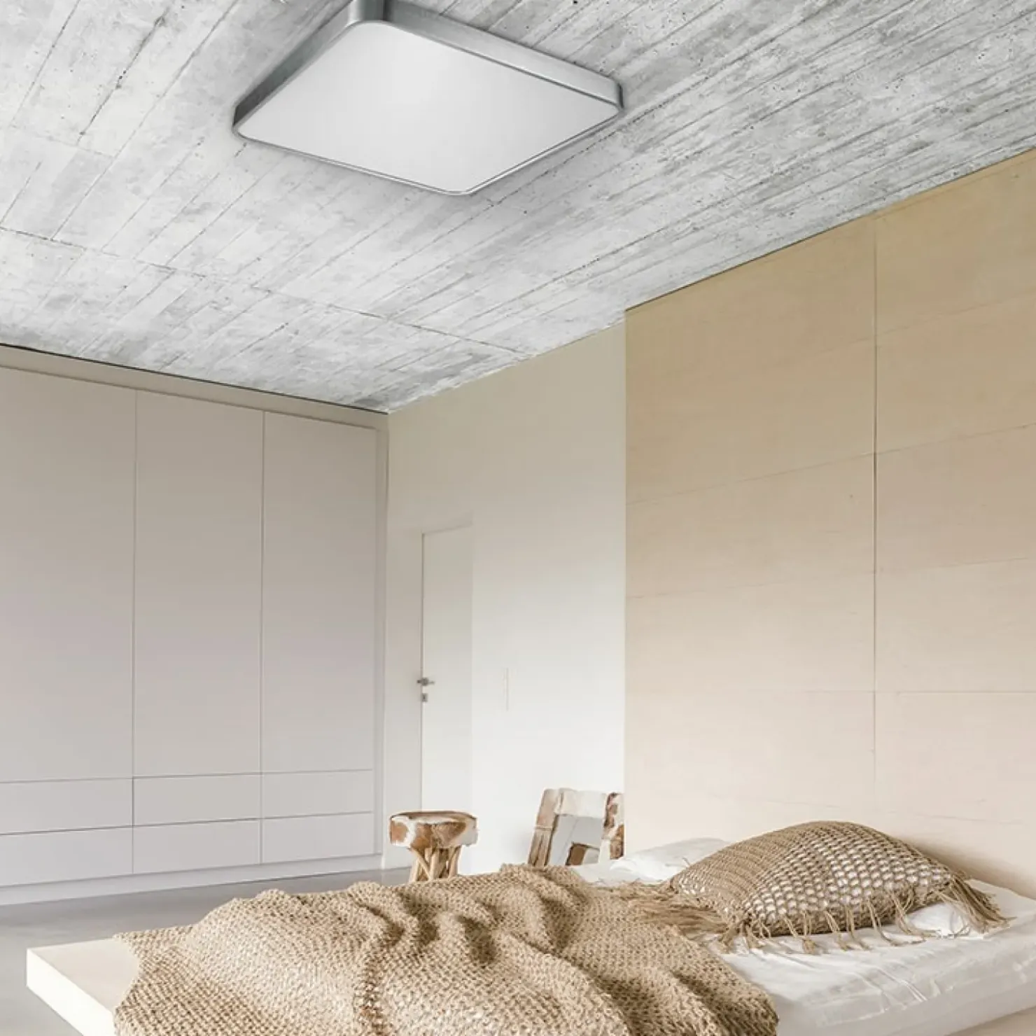Srebrna lampa na bazie kwadratu LED 12100005-SL SIERRA | Kaja*Sklep Kaja Cheap