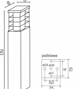 Srebrna lampa ogrodowa, prosta oprawa RADO II 2 AL z serii RADO II | Kaja Oświet*Sklep Kaja Online
